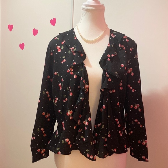 Miss Selfridge 🍒 Cherry Print Blazer Jacket - Picture 1 of 5